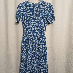 Reformation Blue and White Floral Dress